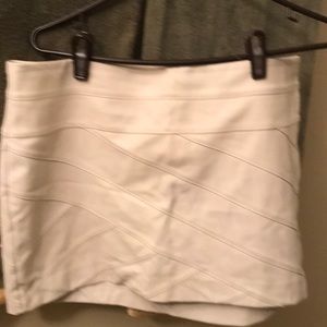 Express leather cream mini Skirt